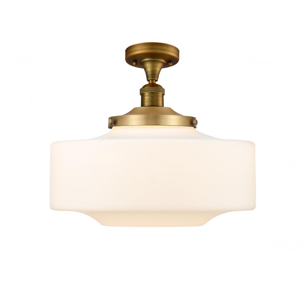 Bridgeton - 1 Light - 16 inch - Brushed Brass - Semi-Flush Mount