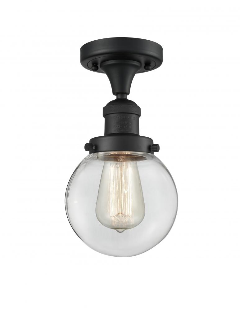 Beacon - 1 Light - 6 inch - Matte Black - Semi-Flush Mount