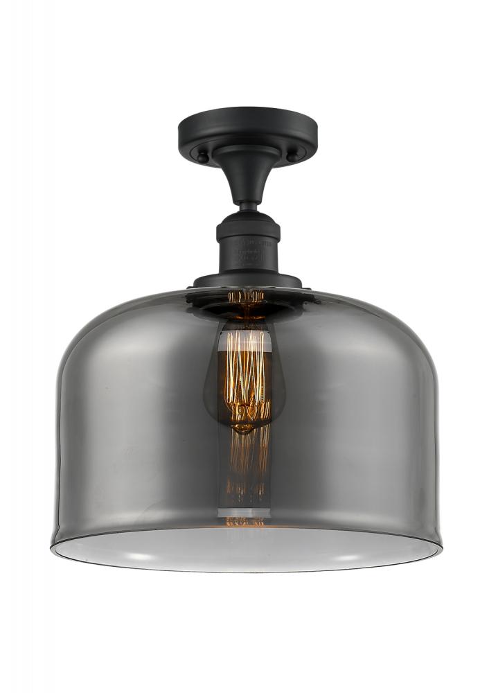 Bell - 1 Light - 12 inch - Matte Black - Semi-Flush Mount