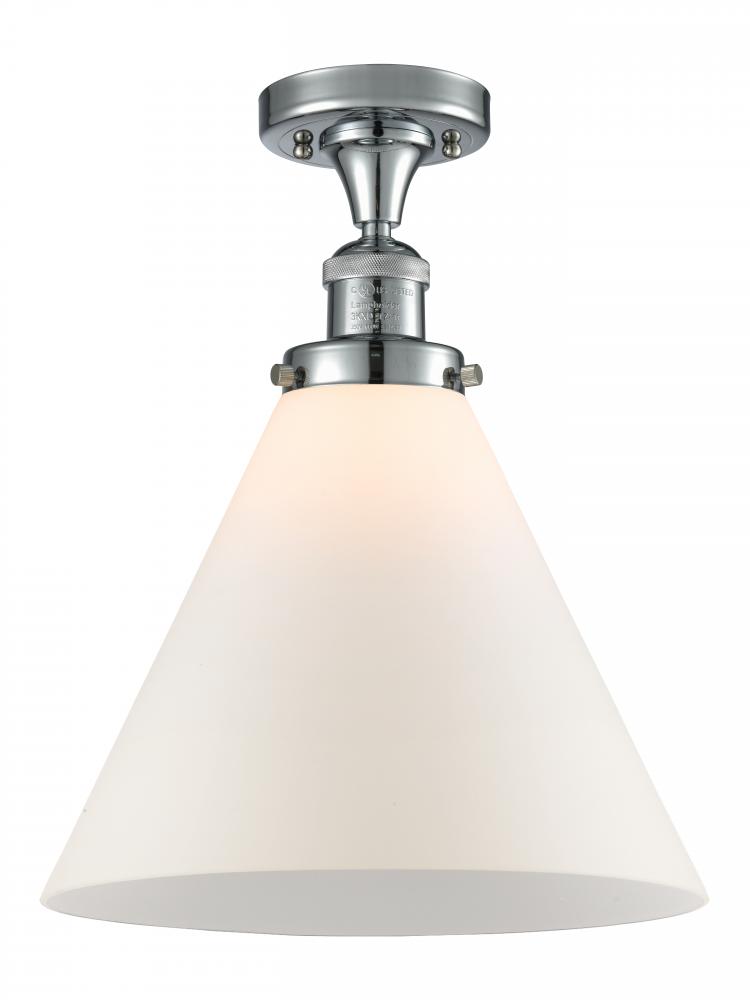 Cone - 1 Light - 12 inch - Polished Chrome - Semi-Flush Mount