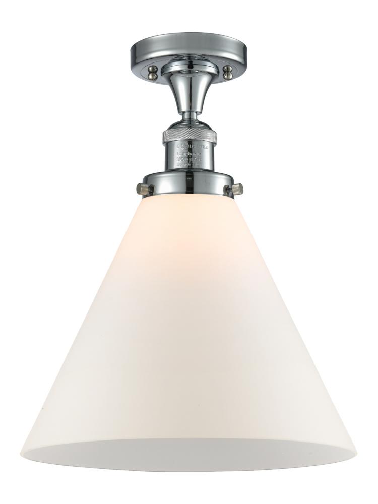 Cone - 1 Light - 12 inch - Polished Chrome - Semi-Flush Mount