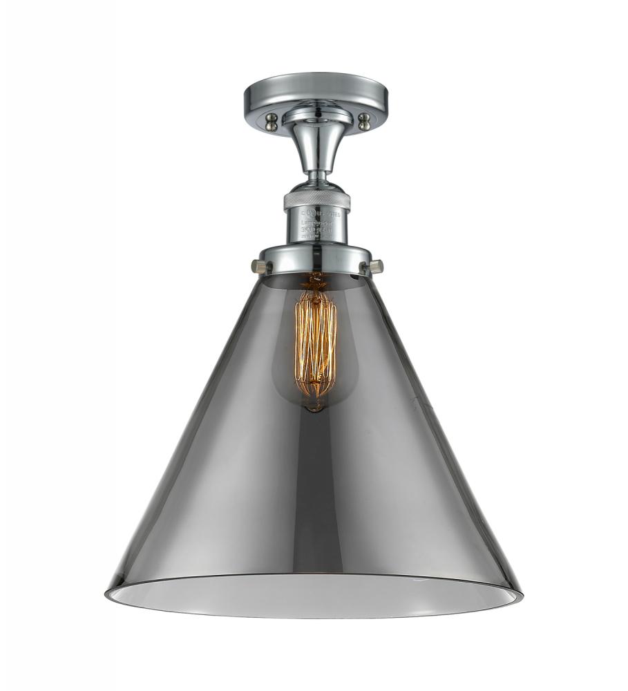 Cone - 1 Light - 12 inch - Polished Chrome - Semi-Flush Mount