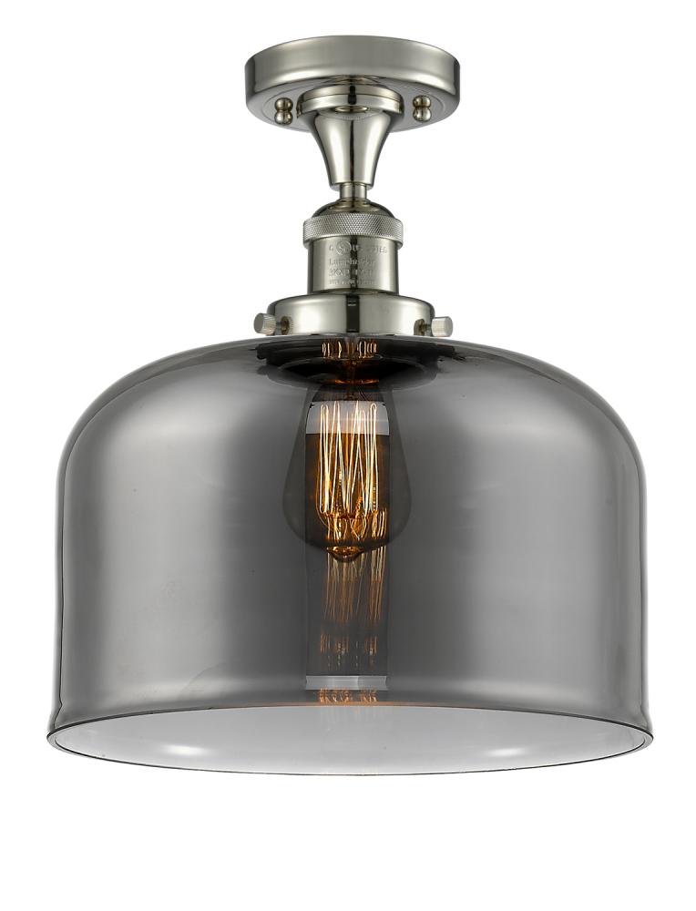 Bell - 1 Light - 12 inch - Polished Nickel - Semi-Flush Mount