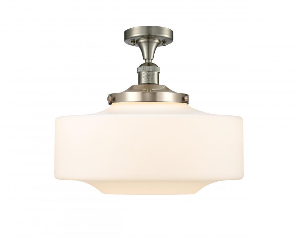 Bridgeton - 1 Light - 16 inch - Brushed Satin Nickel - Semi-Flush Mount