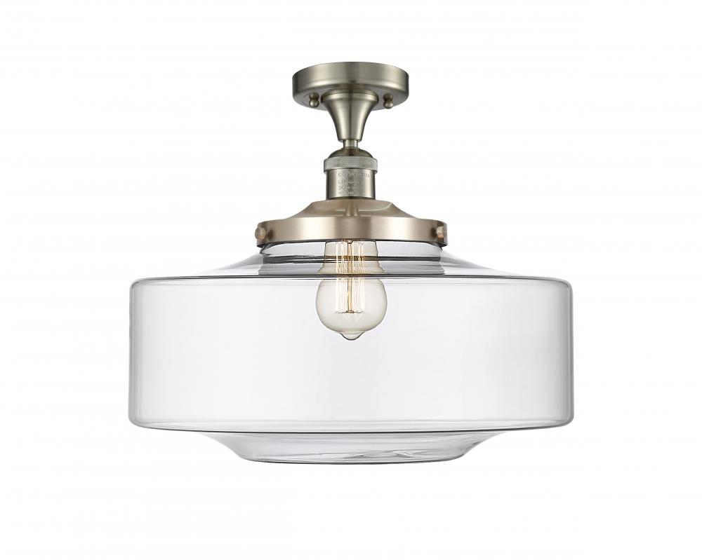 Bridgeton - 1 Light - 16 inch - Brushed Satin Nickel - Semi-Flush Mount