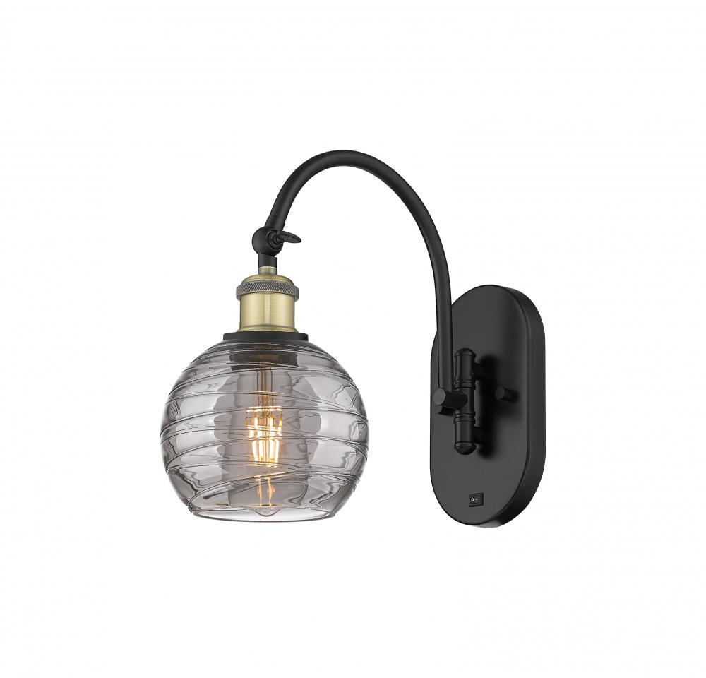 Athens Deco Swirl - 1 Light - 6 inch - Black Antique Brass - Adjustable Swing Arm