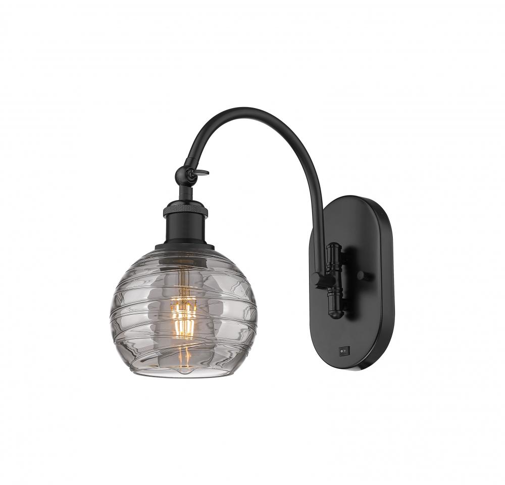 Athens Deco Swirl - 1 Light - 6 inch - Matte Black - Adjustable Swing Arm