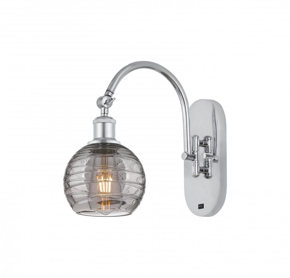 Athens Deco Swirl - 1 Light - 6 inch - Polished Chrome - Adjustable Swing Arm