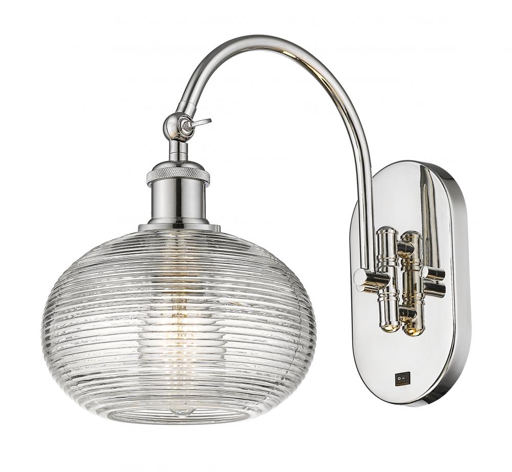 Ithaca - 1 Light - 8 inch - Polished Nickel - Adjustable Swing Arm