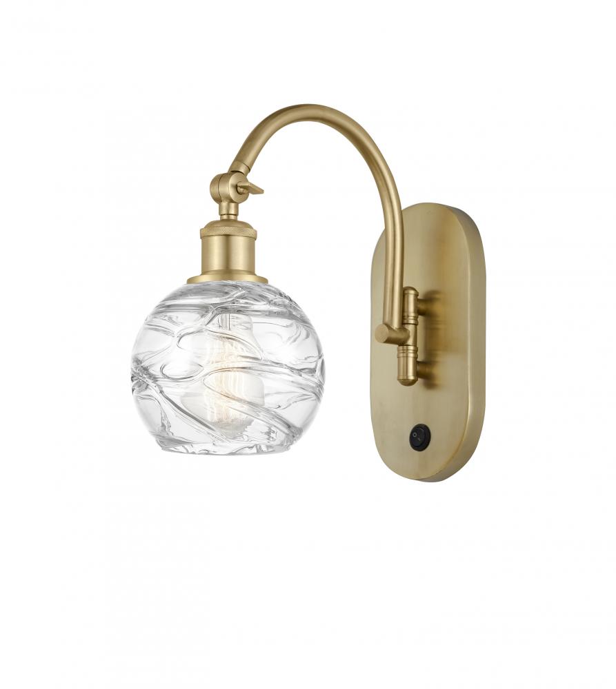 Athens Deco Swirl - 1 Light - 6 inch - Satin Gold - Adjustable Swing Arm