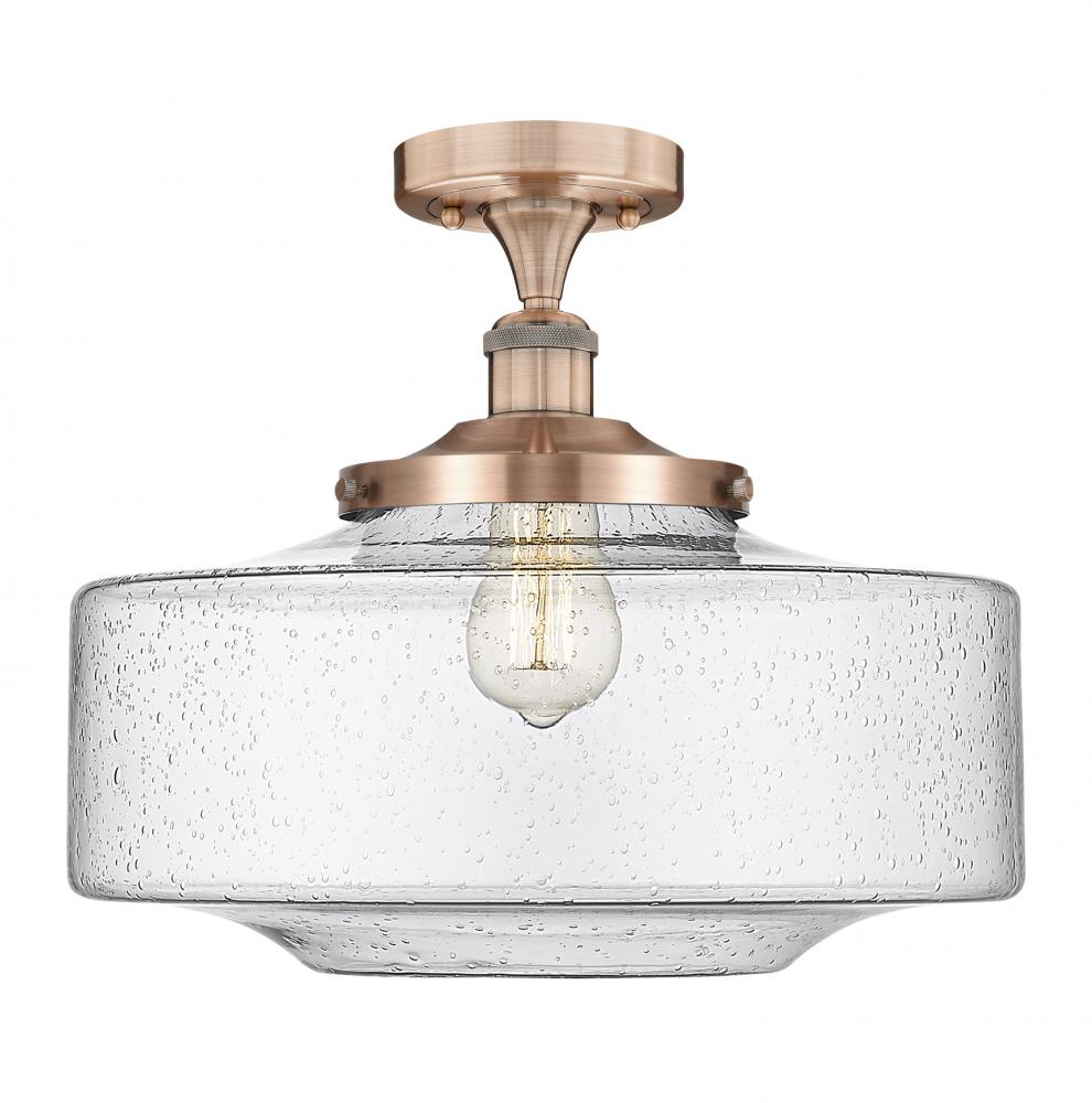 Bridgeton - 1 Light - 16 inch - Antique Copper - Semi-Flush Mount