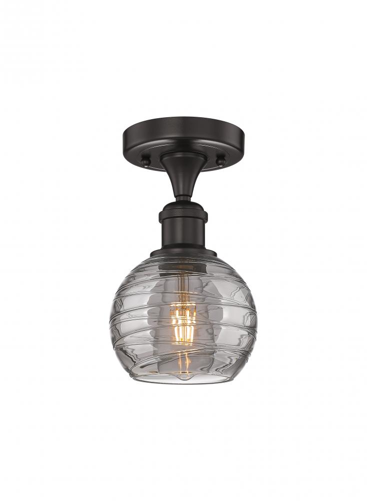 Athens Deco Swirl - 1 Light - 6 inch - Oil Rubbed Bronze - Semi-Flush Mount