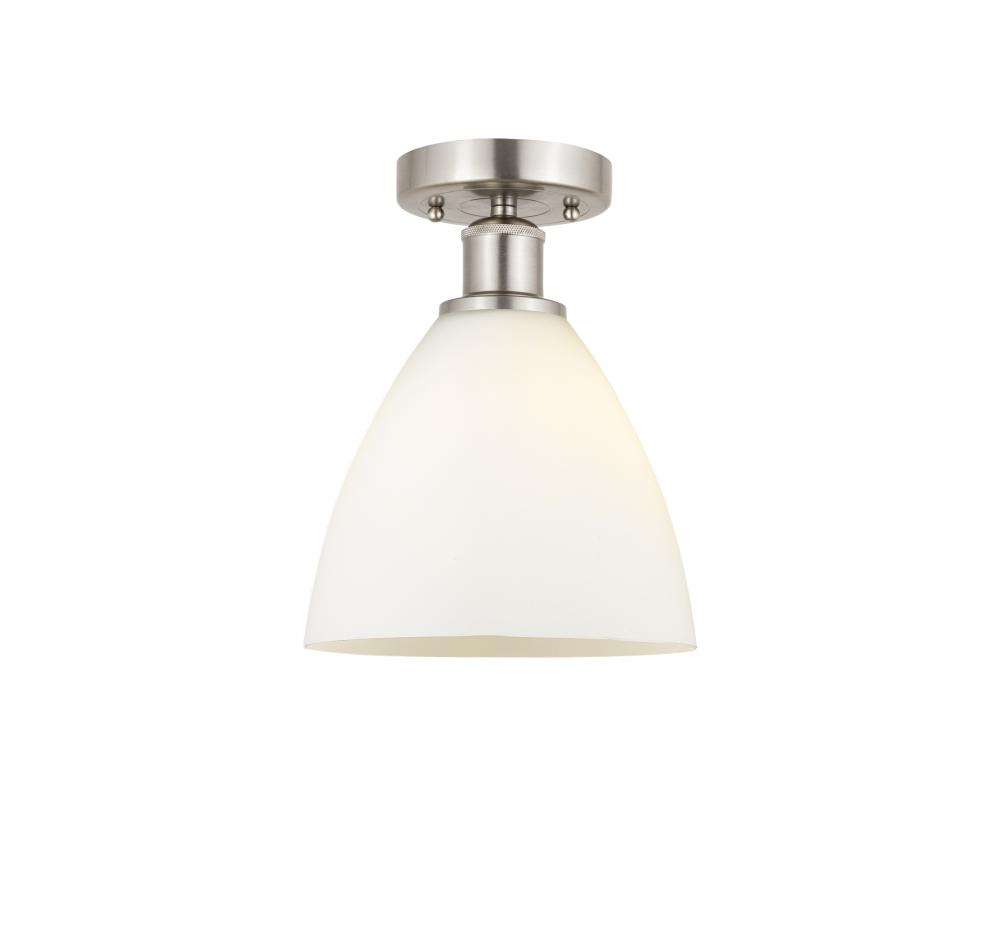 Bristol - 1 Light - 8 inch - Brushed Satin Nickel - Semi-Flush Mount