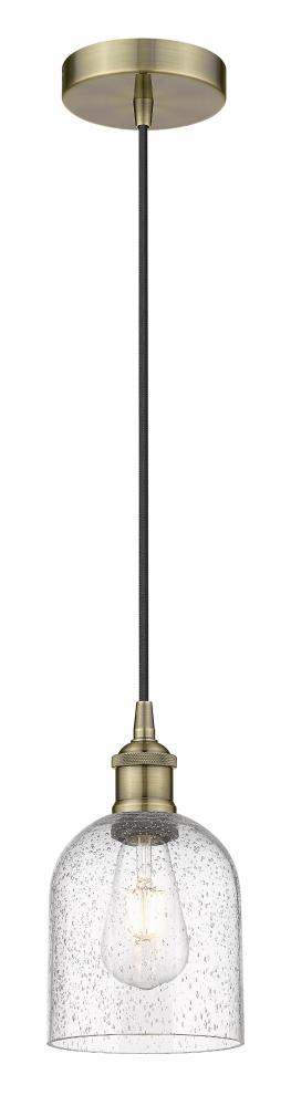 Bella - 1 Light - 6 inch - Antique Brass - Cord hung - Mini Pendant