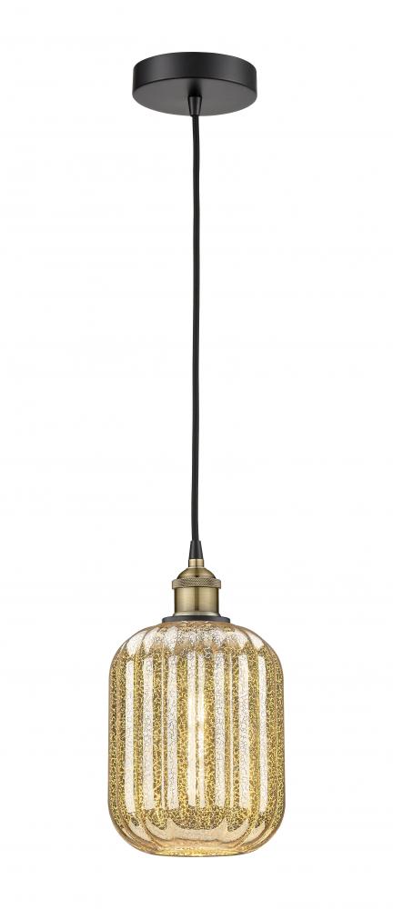Preston Cylinder - 1 Light - 7 inch - Black Antique Brass - Cord hung - Mini Pendant