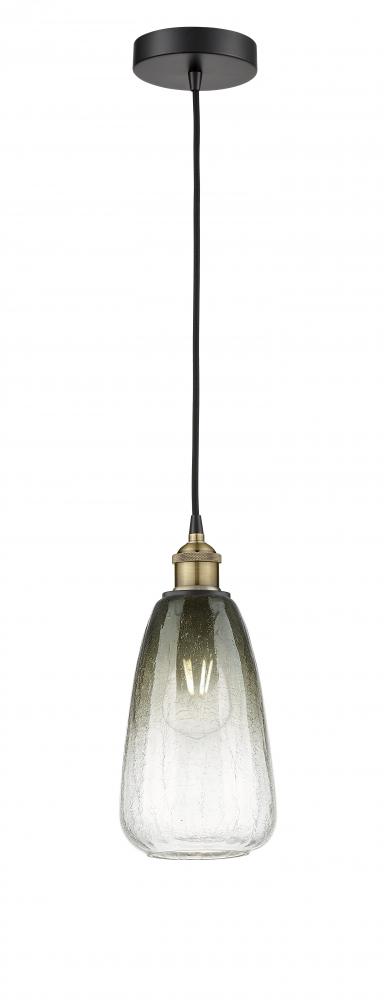 Brookhaven Almond - 1 Light - 6 inch - Black Antique Brass - Cord hung - Mini Pendant