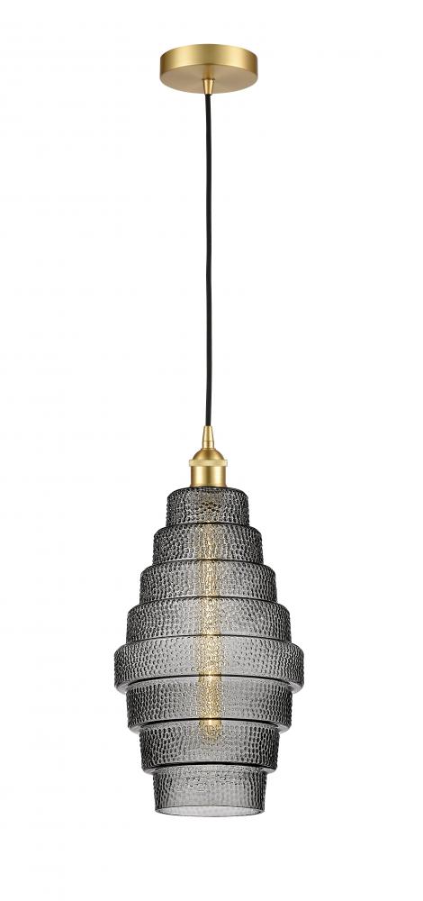Cascade - 1 Light - 8 inch - Satin Gold - Cord hung - Mini Pendant