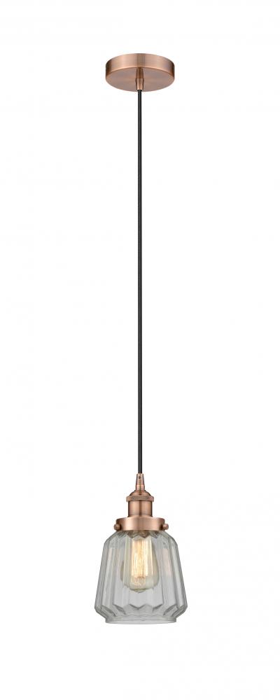 Chatham - 1 Light - 7 inch - Antique Copper - Cord hung - Mini Pendant