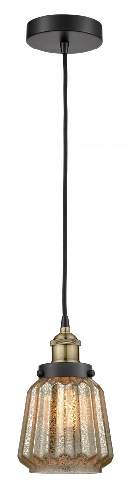 Chatham - 1 Light - 7 inch - Black Antique Brass - Cord hung - Mini Pendant