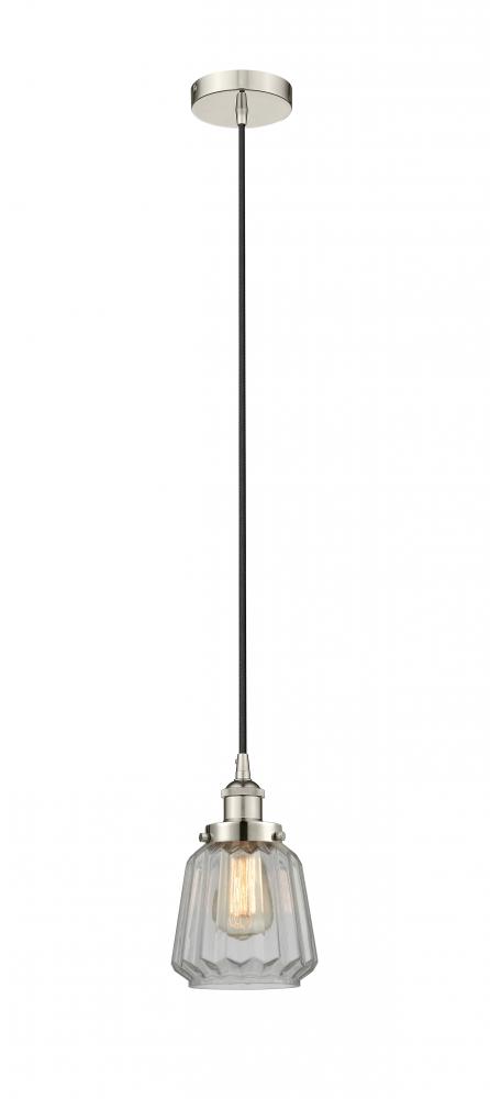 Chatham - 1 Light - 7 inch - Polished Nickel - Cord hung - Mini Pendant