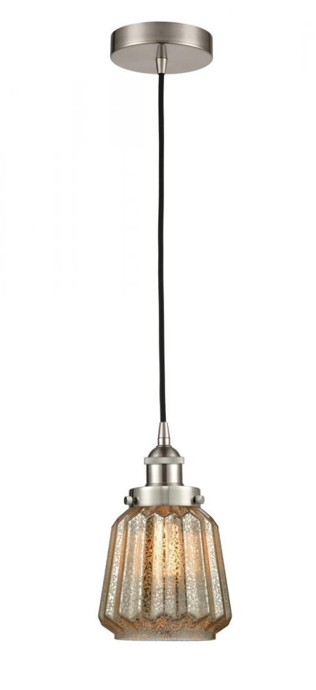 Chatham - 1 Light - 7 inch - Brushed Satin Nickel - Cord hung - Mini Pendant