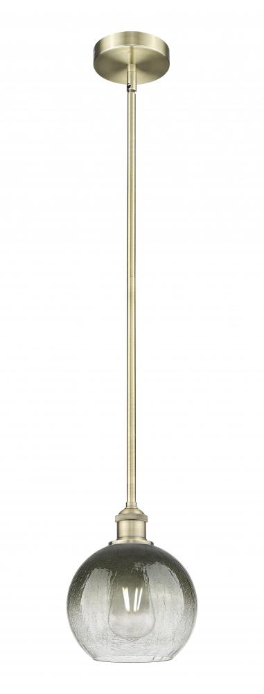 Brookhaven Globe - 1 Light - 8 inch - Antique Brass - Stem hung - Mini Pendant