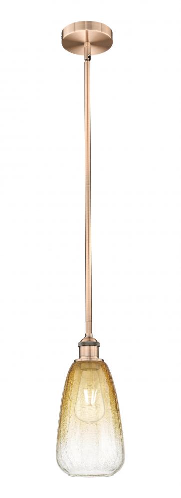 Brookhaven Almond - 1 Light - 6 inch - Antique Copper - Stem hung - Mini Pendant