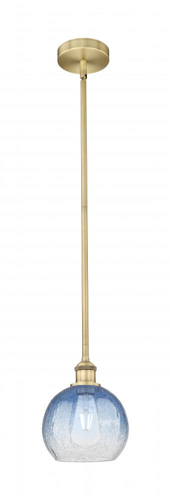 Brookhaven Globe - 1 Light - 8 inch - Brushed Brass - Stem hung - Mini Pendant