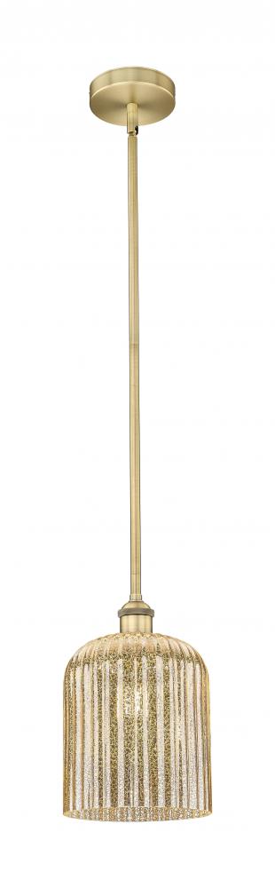 Bridal Veil - 1 Light - 5 inch - Brushed Brass - Cord hung - Mini Pendant