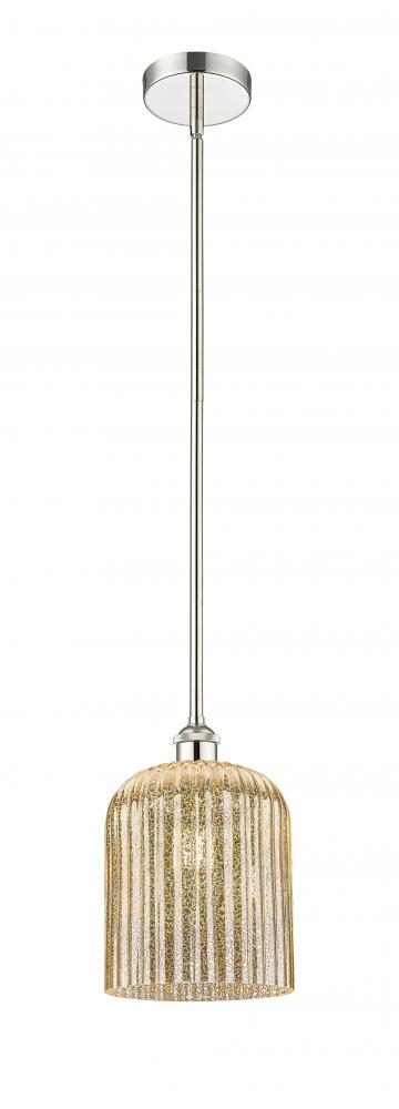 Bridal Veil - 1 Light - 5 inch - Polished Nickel - Cord hung - Mini Pendant