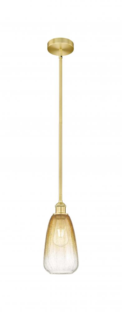 Brookhaven Almond - 1 Light - 6 inch - Satin Gold - Stem hung - Mini Pendant
