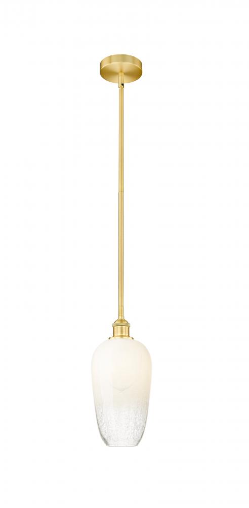 Brookhaven Flute - 1 Light - 7 inch - Satin Gold - Stem hung - Mini Pendant