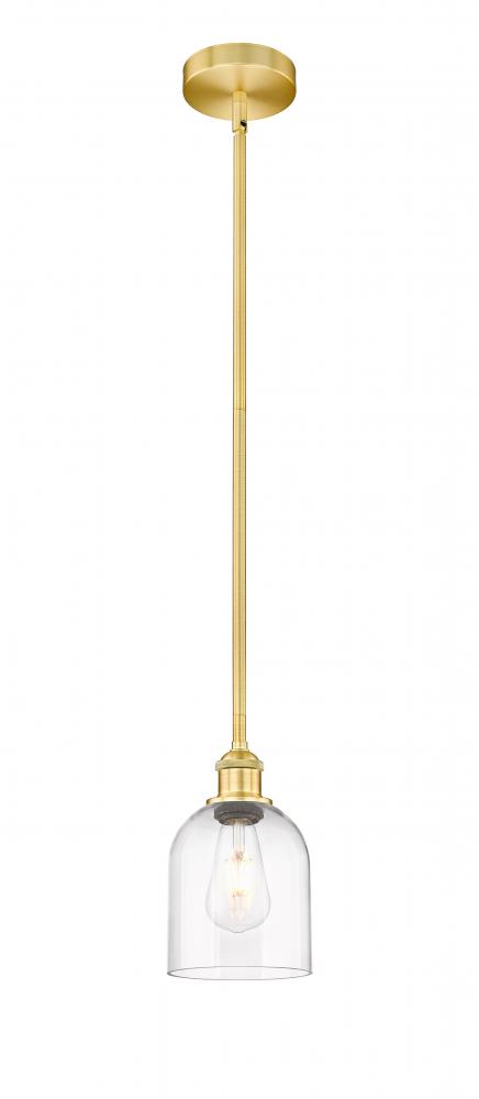 Bella - 1 Light - 6 inch - Satin Gold - Cord hung - Mini Pendant