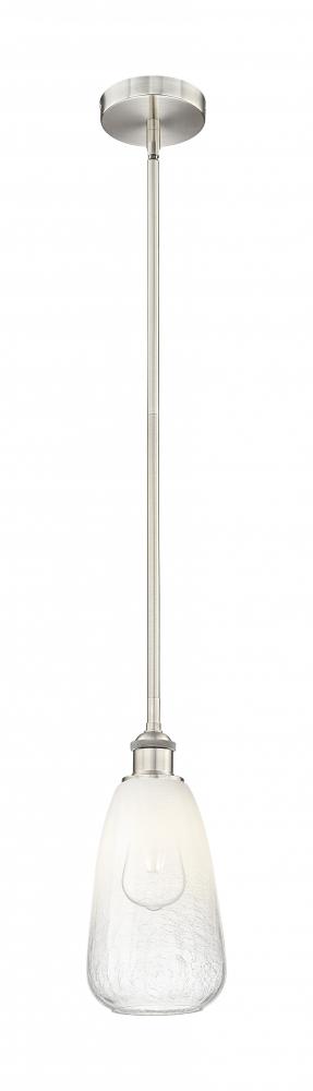 Brookhaven Almond - 1 Light - 6 inch - Brushed Satin Nickel - Stem hung - Mini Pendant