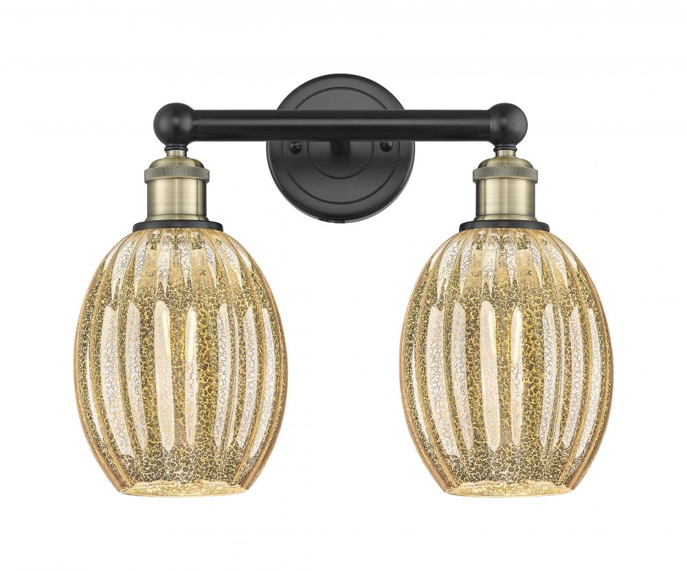 Preston Bulb - 2 Light - 15 inch - Black Antique Brass - Bath Vanity Light