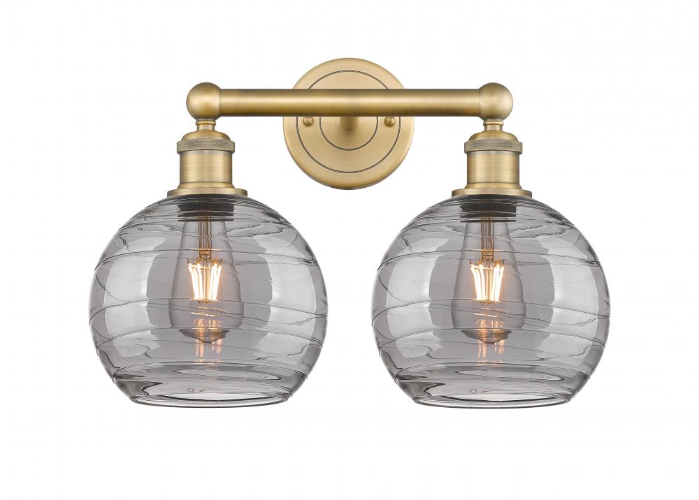 Athens Deco Swirl - 2 Light - 17 inch - Brushed Brass - Bath Vanity Light