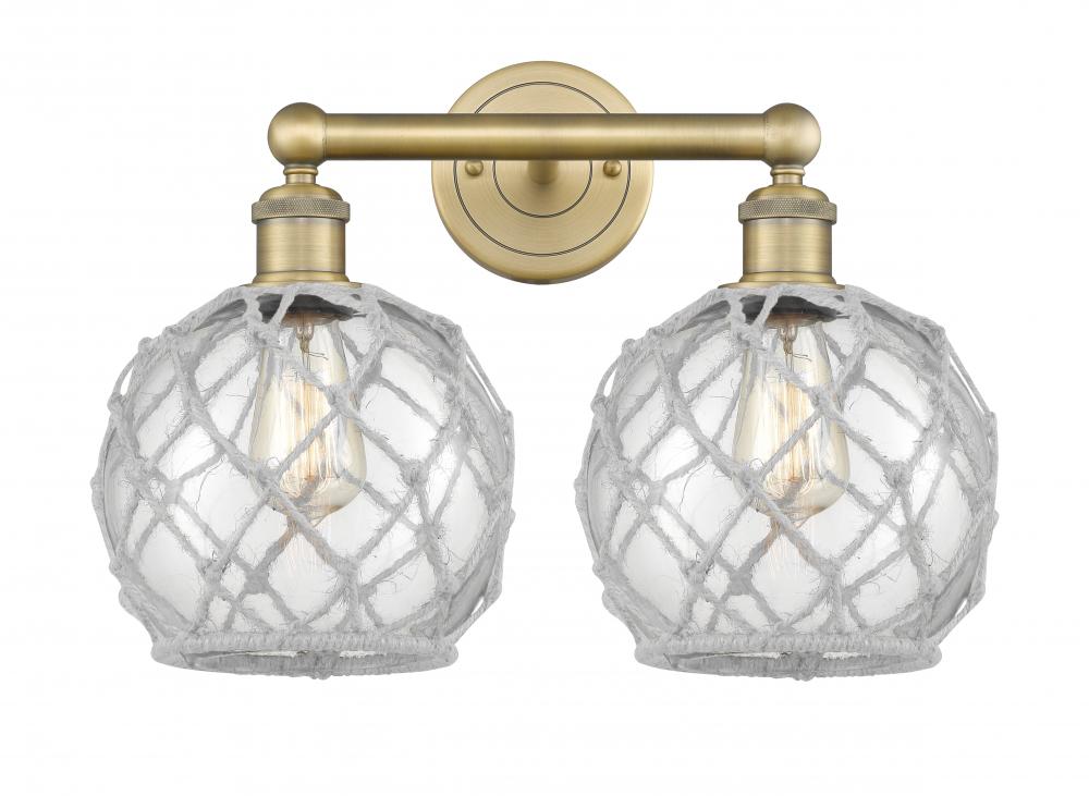 Farmhouse Rope - 2 Light - 17 inch - Brushed Brass - Bath Vanity Light