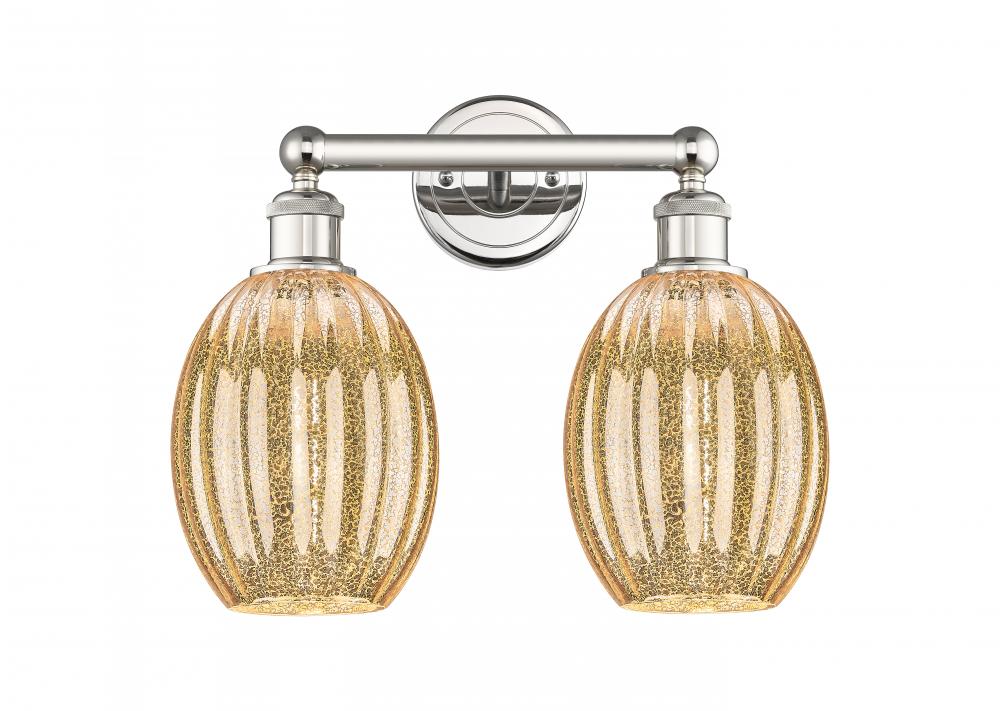Preston Bulb - 2 Light - 15 inch - Polished Nickel - Bath Vanity Light