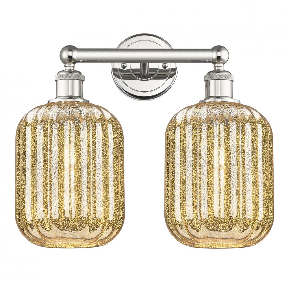 Preston Cylinder - 2 Light - 16 inch - Polished Nickel - Bath Vanity Light