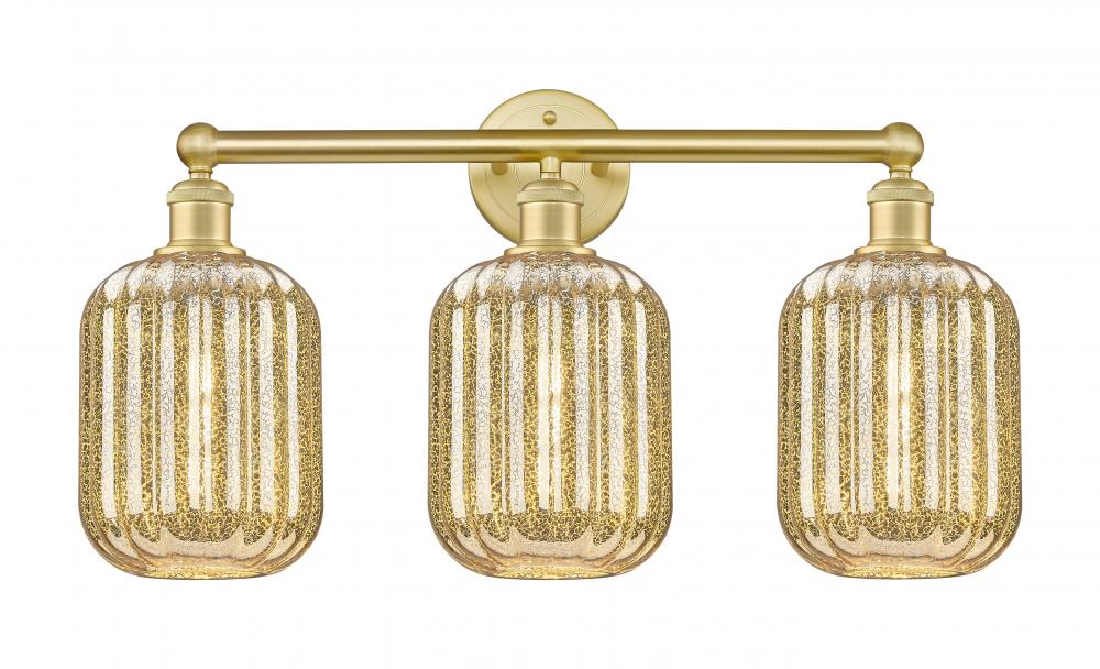 Preston Cylinder - 3 Light - 25 inch - Satin Gold - Bath Vanity Light
