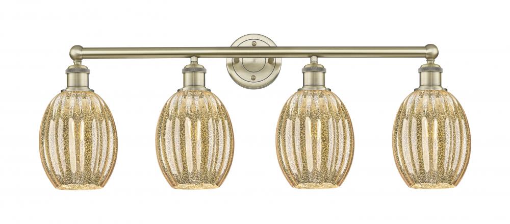 Preston Bulb - 4 Light - 33 inch - Antique Brass - Bath Vanity Light