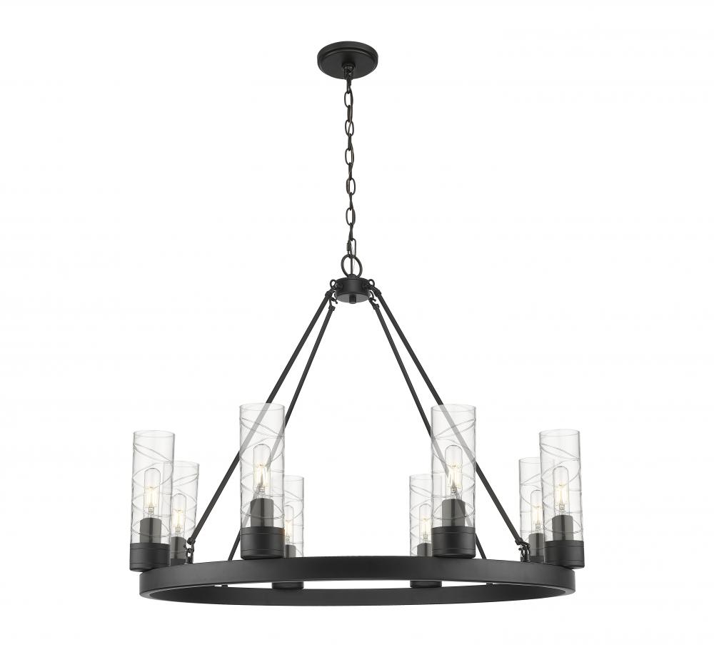 Boreas - 6 Light - 36 inch - Matte Black - Chandelier