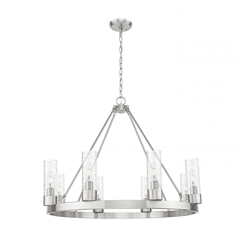 Boreas - 6 Light - 36 inch - Satin Nickel - Chandelier