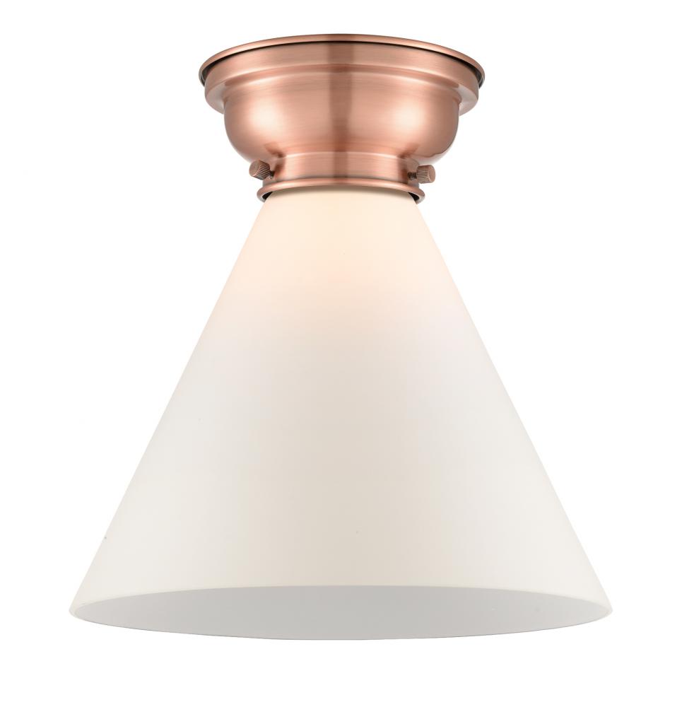 Cone - 1 Light - 12 inch - Antique Copper - Flush Mount