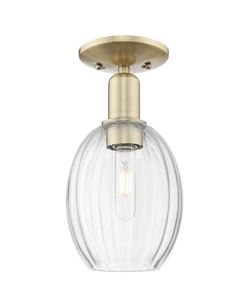Preston Bulb - 1 Light - 6 inch - Antique Brass - Semi-Flush Mount