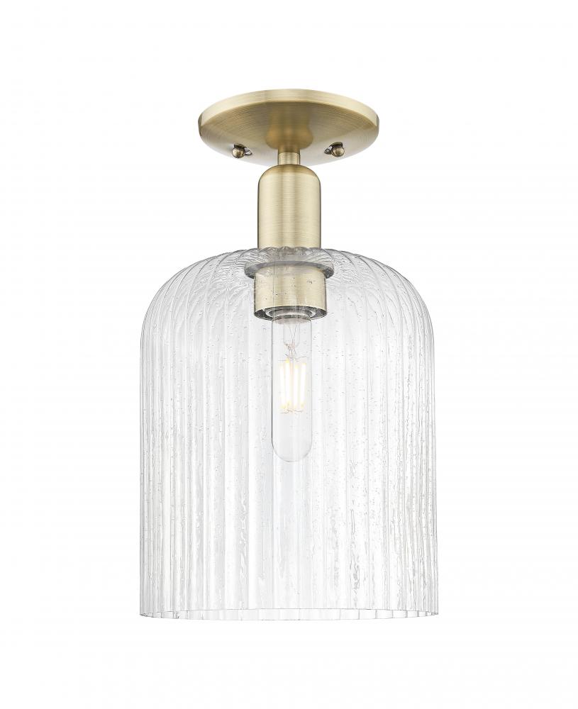Bridal Veil - 1 Light - 8 inch - Antique Brass - Semi-Flush Mount
