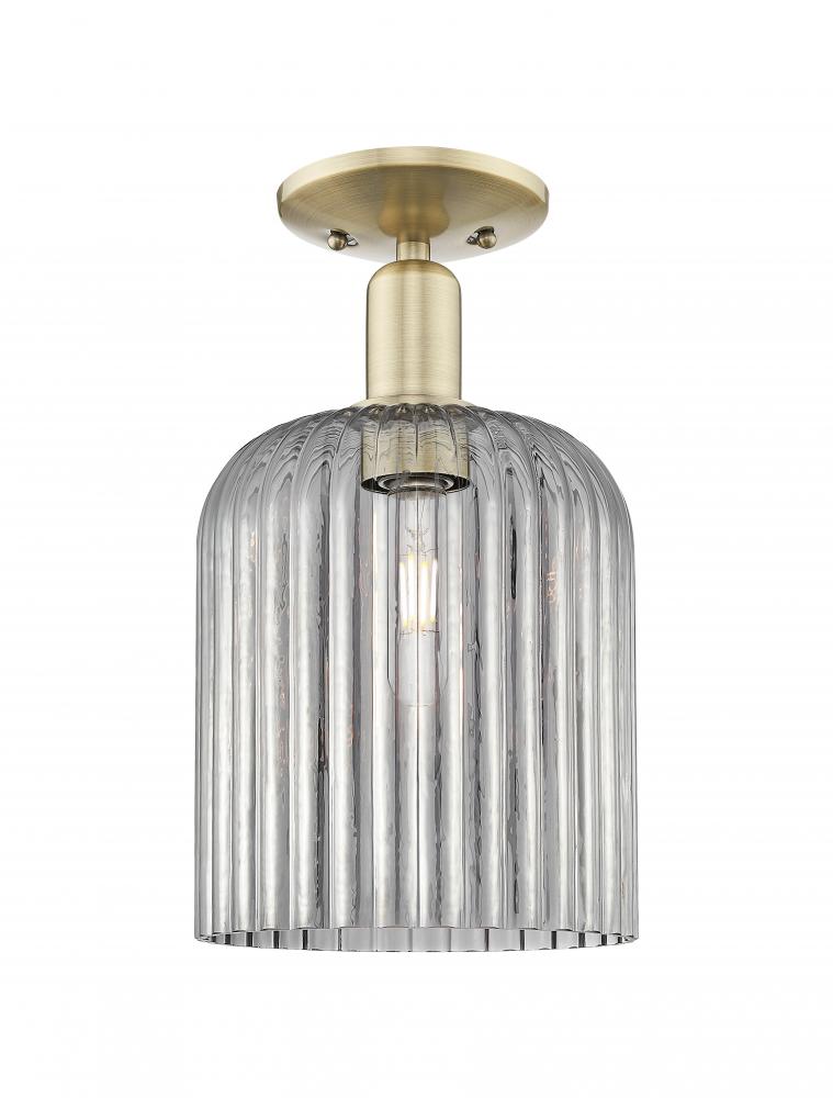 Bridal Veil - 1 Light - 8 inch - Antique Brass - Semi-Flush Mount