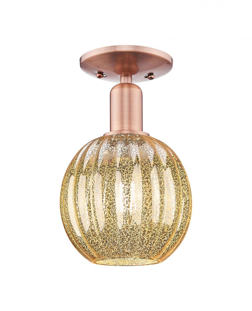 Preston Globe - 1 Light - 6 inch - Antique Copper - Semi-Flush Mount