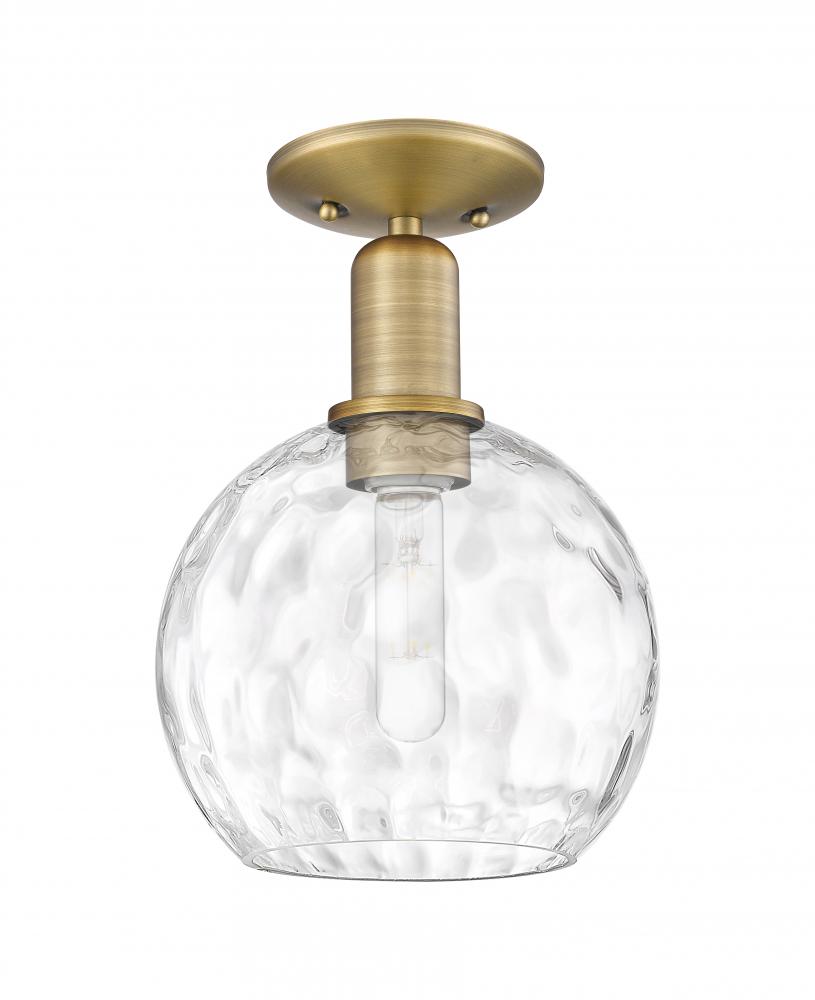 Athens Water Glass - 1 Light - 8 inch - Brushed Brass - Semi-Flush Mount