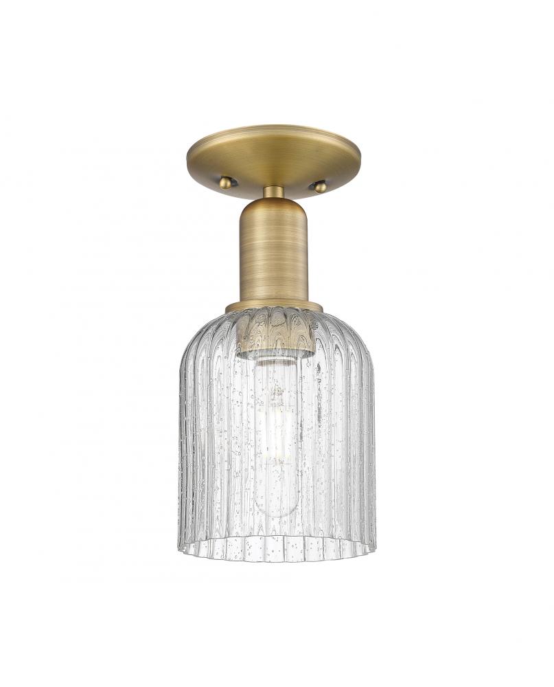 Bridal Veil - 1 Light - 6 inch - Brushed Brass - Semi-Flush Mount